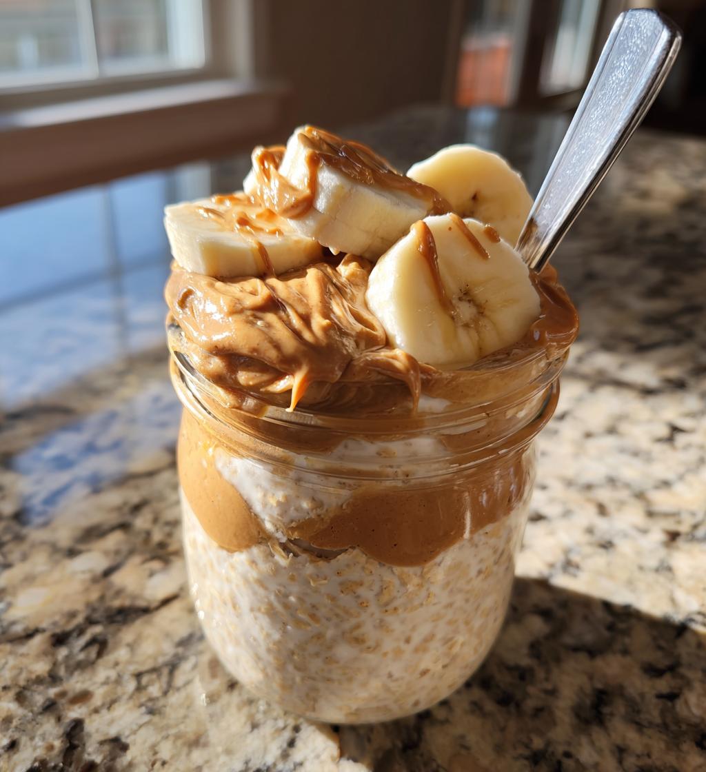 Romige overnight oats met pindakaas – perfect in 5 minuten