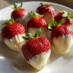 witte chocolade aardbeien