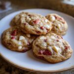 Aardbeien koekjes met witte chocolade