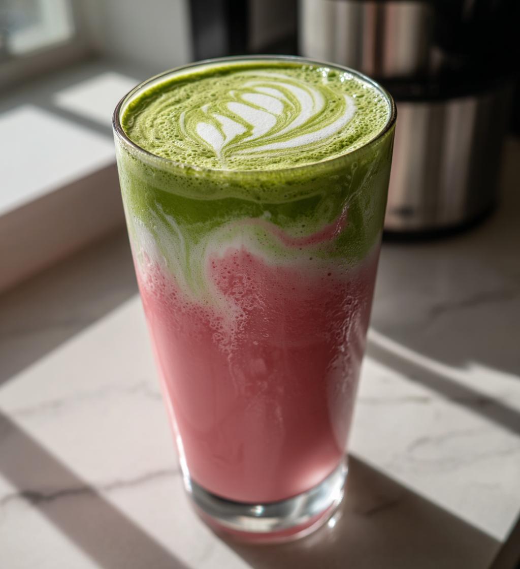 Heerlijke aardbeien matcha latte in slechts 5 minuten