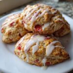 Aardbeien scones met glazuur