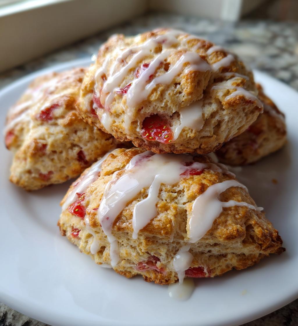 Perfecte aardbeien scones met glazuur in slechts 30 minuten