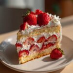 Aardbeien slagroom taart