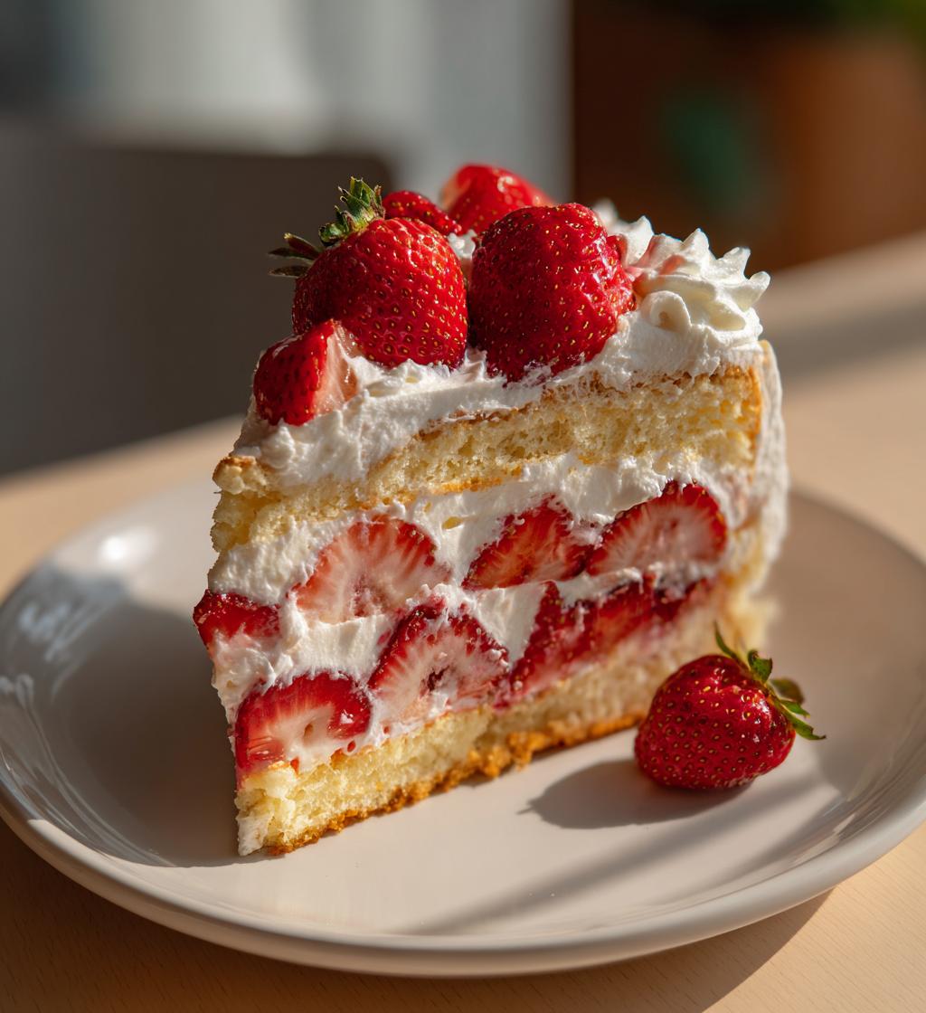 Aardbeien slagroom taart