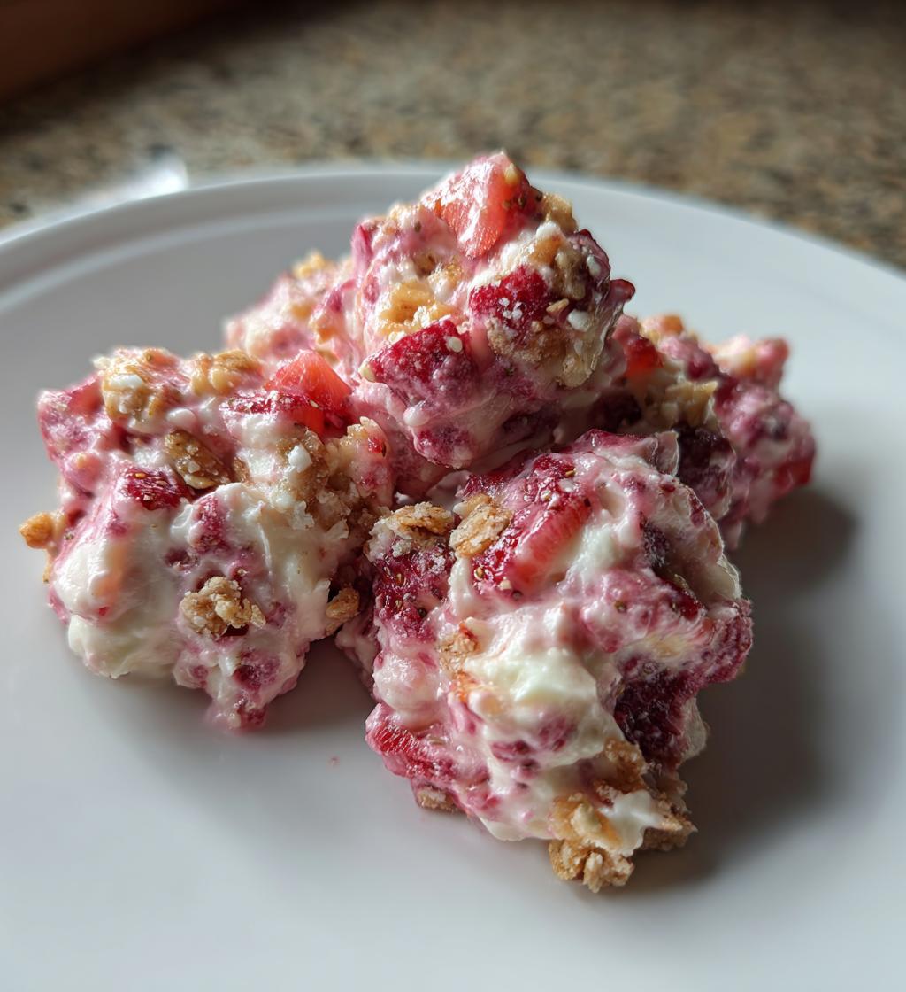 Aardbeien yoghurt clusters