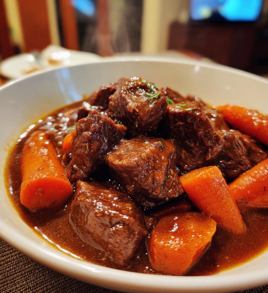 Mals biefstuk stoofvlees met wortelen in slechts 2 uur