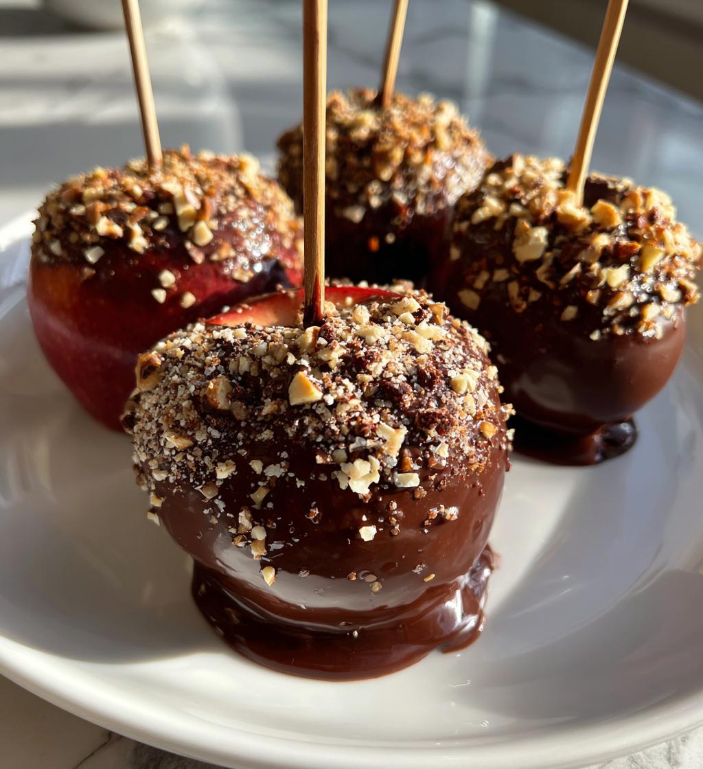 Chocolade gedipte appels