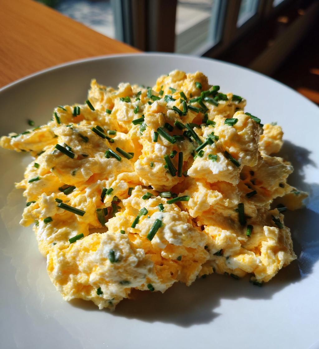 Cottage cheese roerei met bieslook