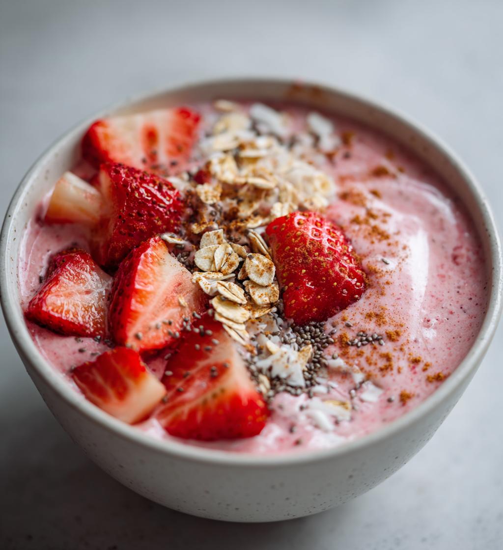 Gezonde smoothie bowl met aardbeien: heerlijk in slechts 5 minuten