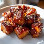 Luchtfriteuse zalm bites met honing knoflook