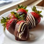 Met chocolade bedekte aardbeien