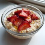 Proteïne overnight oats met aardbeien