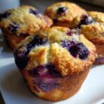 Zuurdeeg discard muffins met blauwe bessen