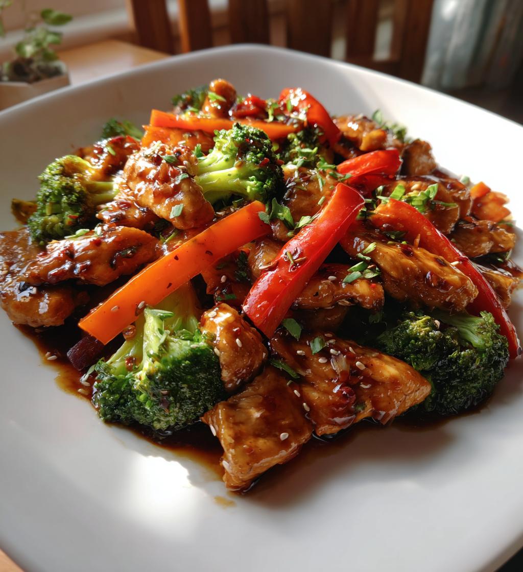 25-minuten gezonde roerbak met knapperige groenten en mager vlees