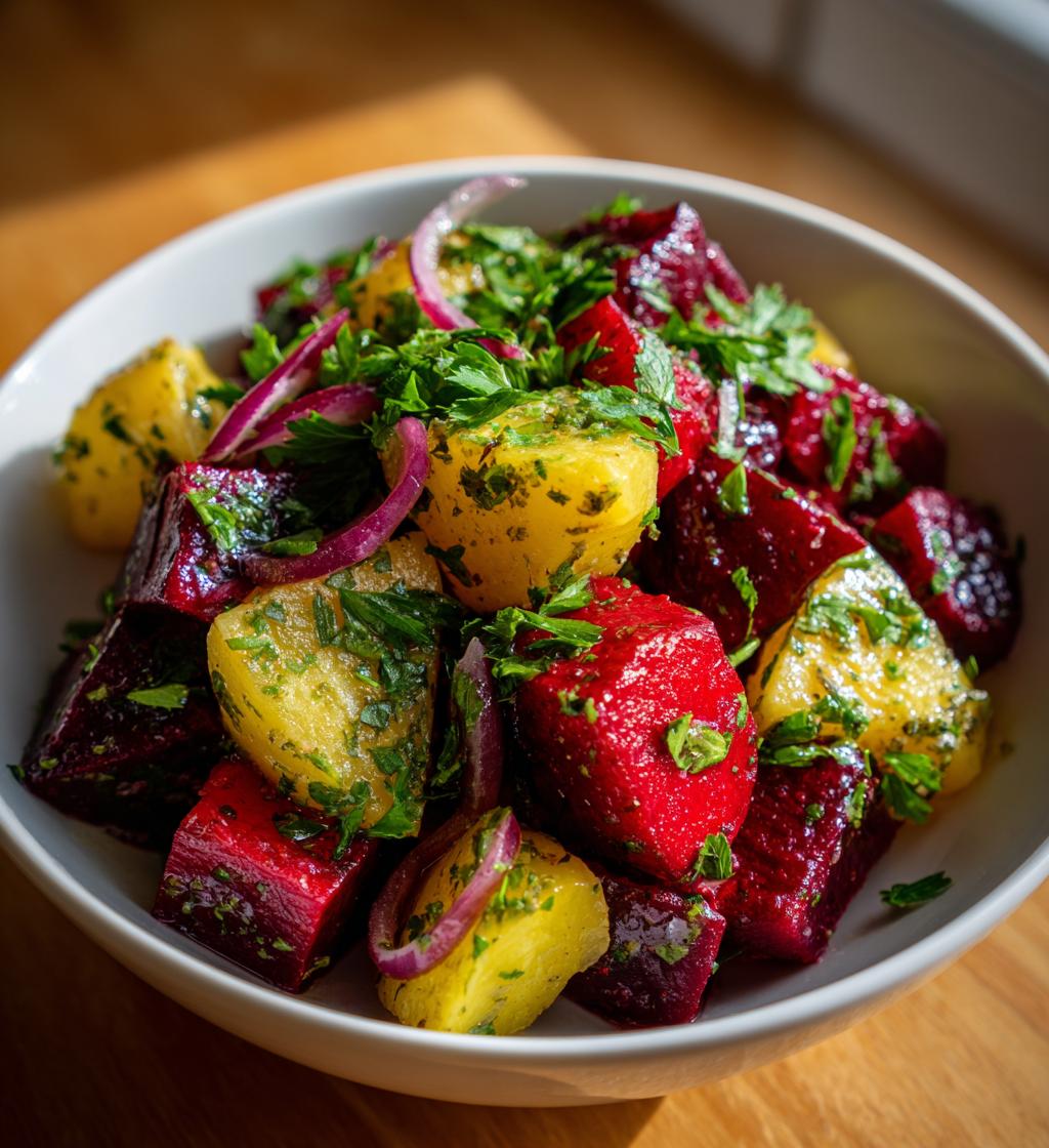 Heerlijke bietensalade met aardappel in slechts 15 minuten