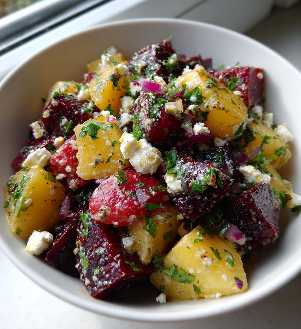 Heerlijke bietensalade recepten met aardappel in 15 minuten