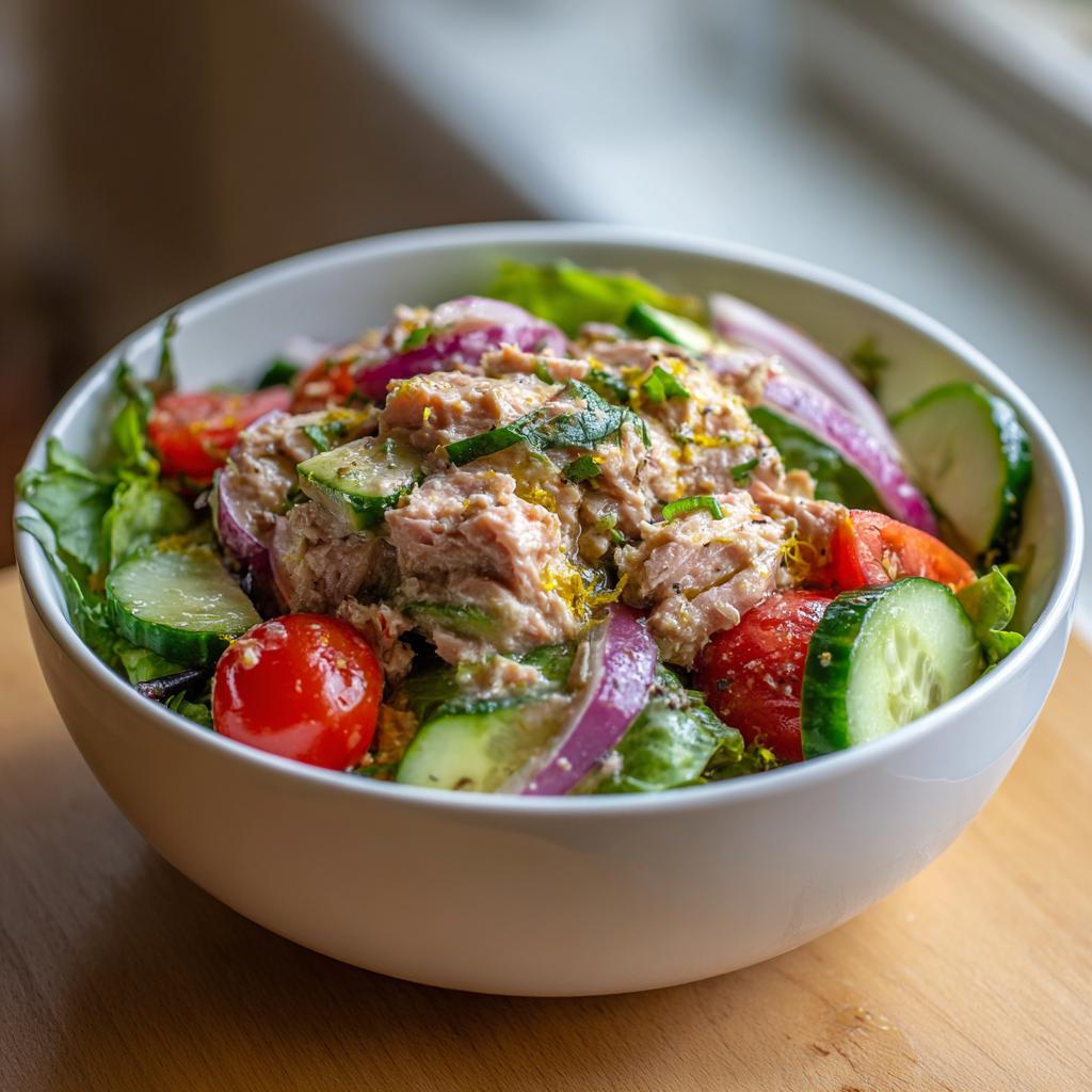 Heerlijke gezonde salade met tonijn in slechts 10 minuten