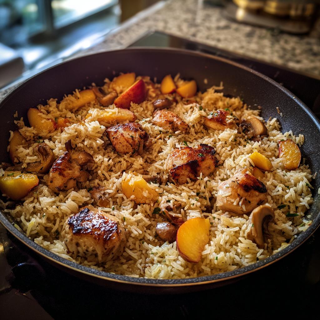 Hoe maak je de ultieme kip pilav met perzik en champignons in 35 min