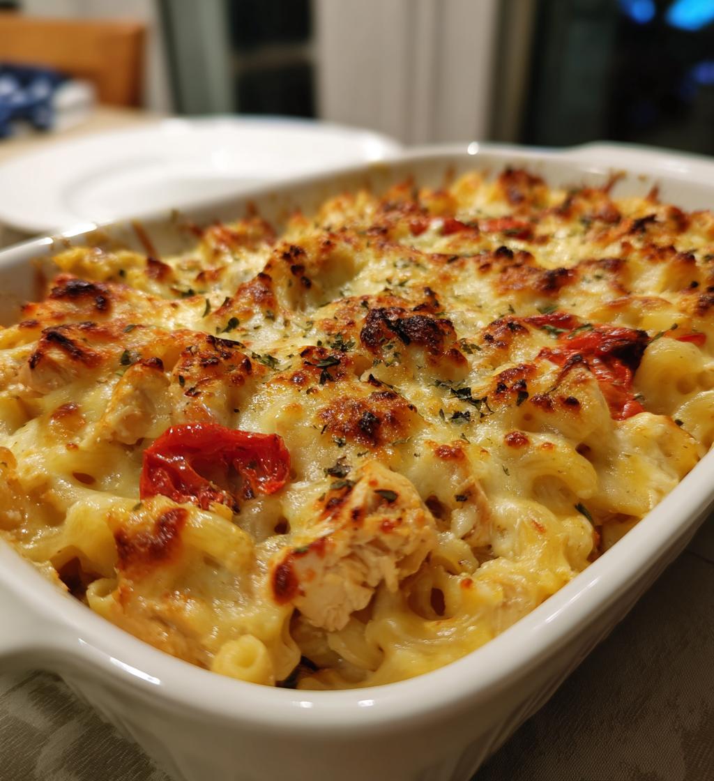 Romige macaroni ovenschotel kip in slechts 30 minuten