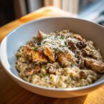 romige risotto met champignons en kip