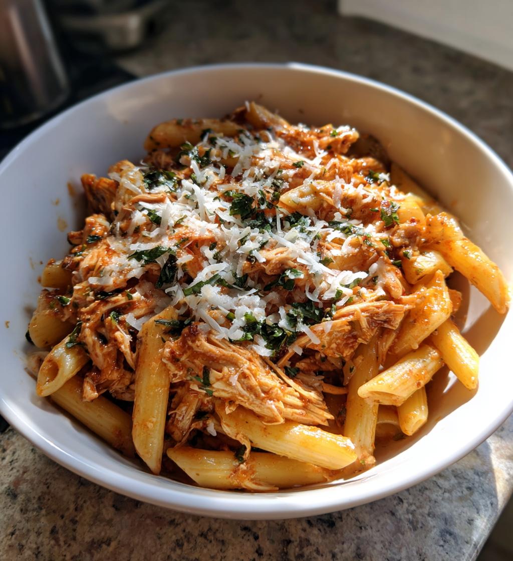 Romige tuscan chicken pasta crockpot in slechts 4 uur