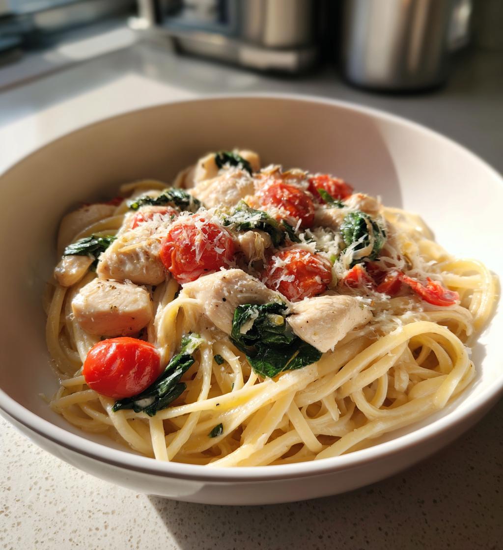 Romige Toscaanse kip pasta video in slechts 30 minuten