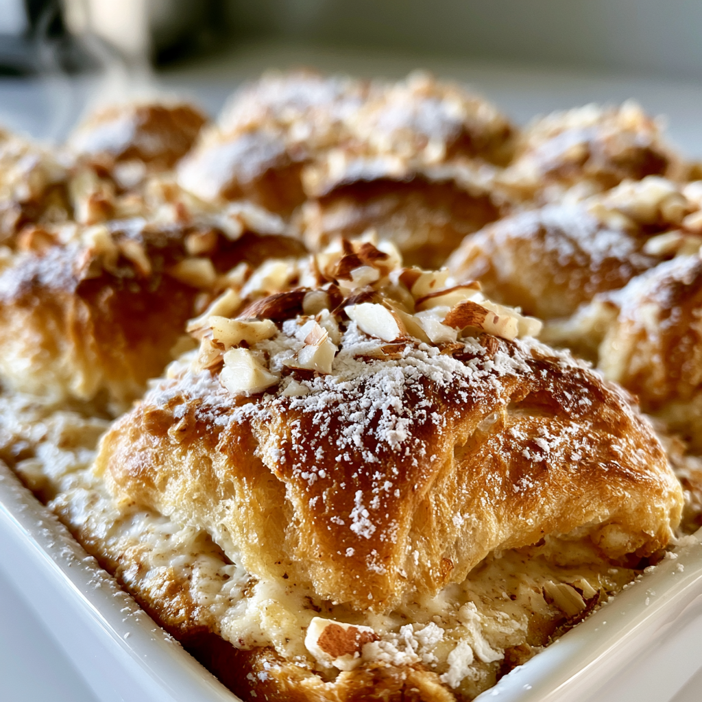 Amandel croissant French toast ovenschotel met 15 minuten voorbereiding en een perfecte brunchervaring