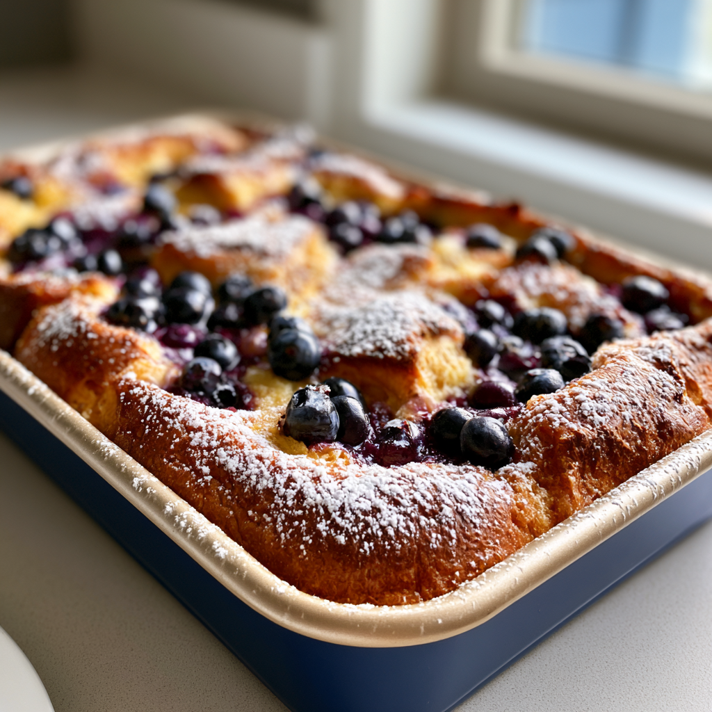 Citroen bosbessen overnight French toast ovenschotel met 1 perfect recept