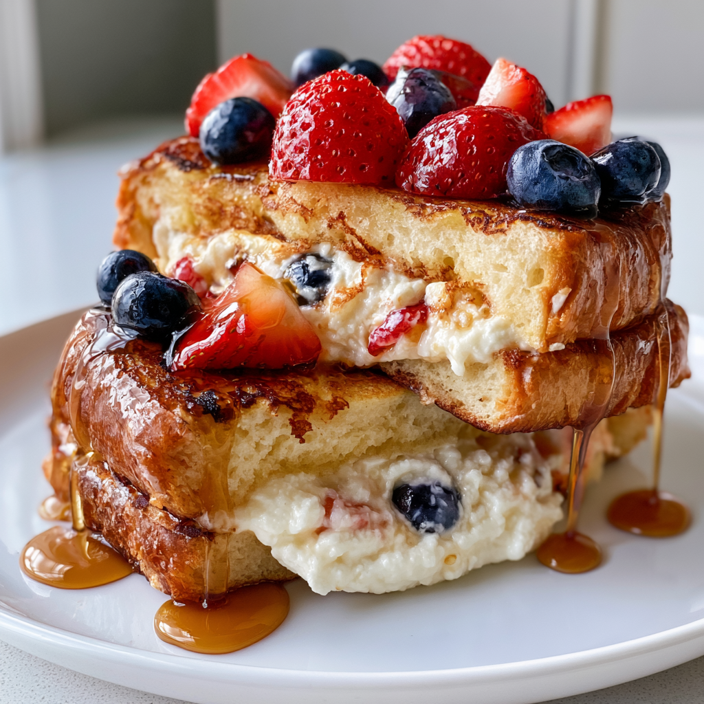 Honing ricotta gevulde French toast met 1 perfecte laag geschenken