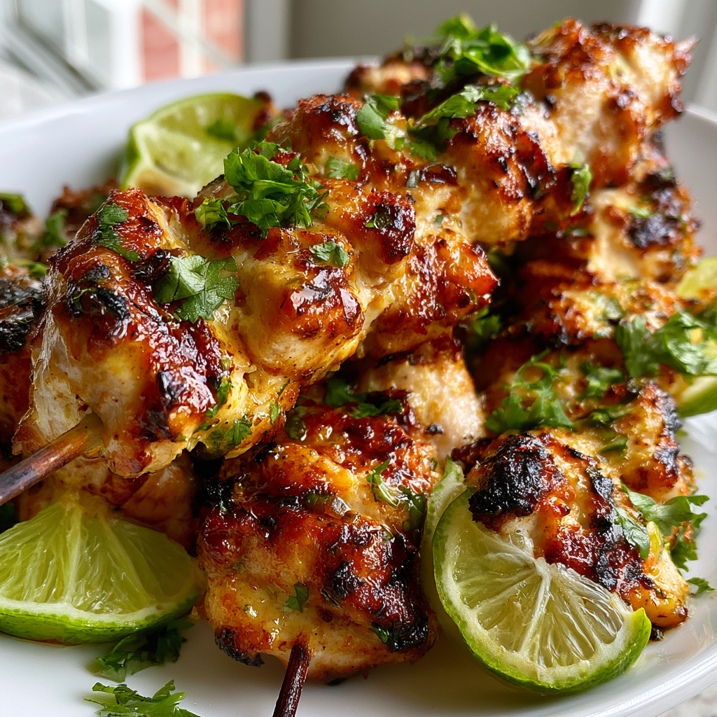 Kokos limoen kipspiesjes met 5 perfect gekruide ingrediënten
