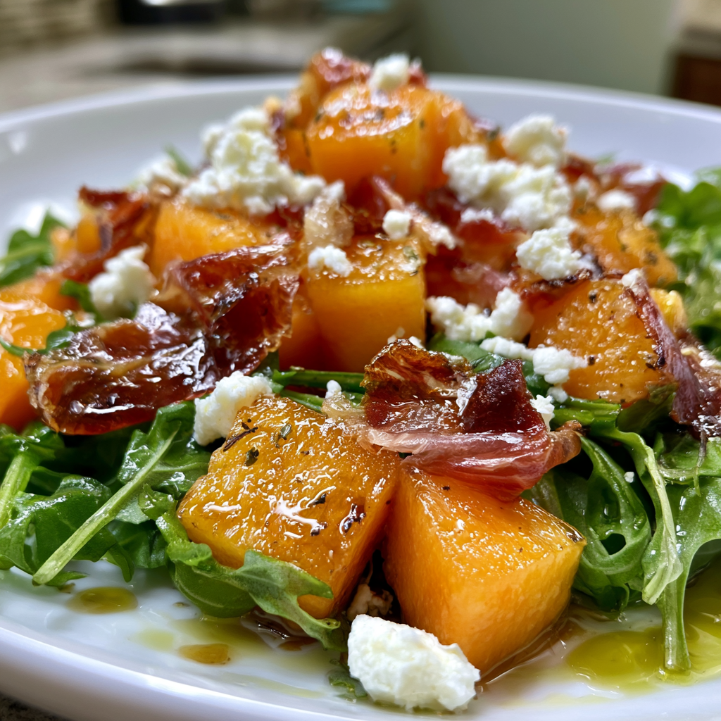 Krokante prosciutto en meloensalade met 5 perfecte ingrediënten