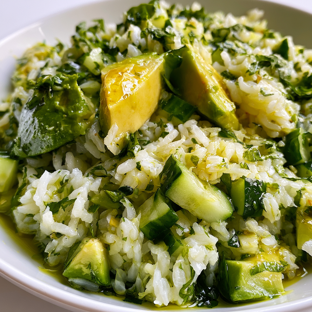 Krokante rijstsalade met avocado en komkommer: 5 Perfecte ingrediënten