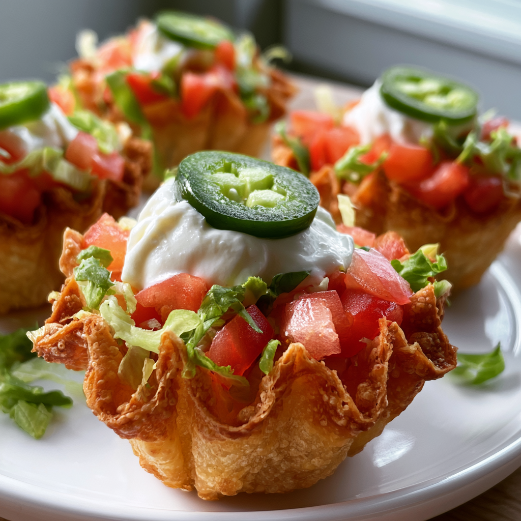 Krokante wonton tacobakjes met 10 perfecte ingrediënten