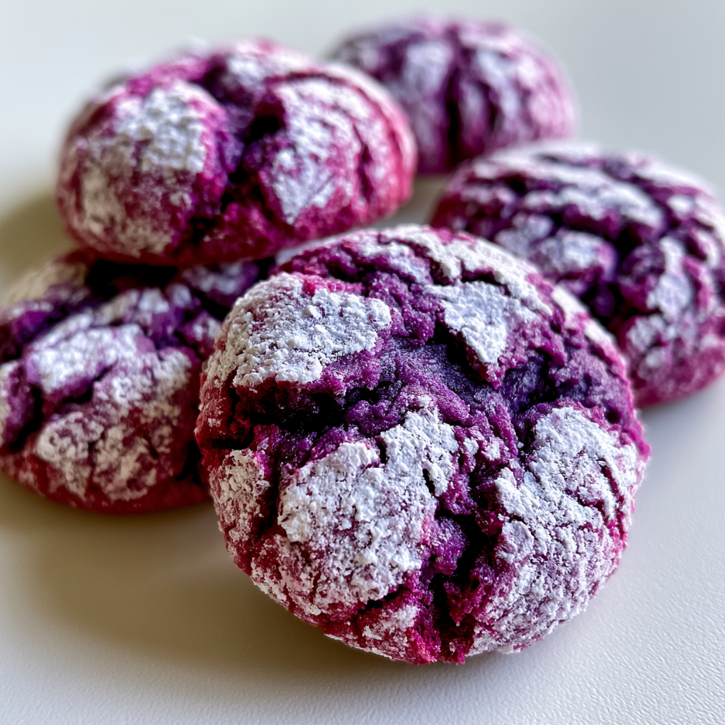 Ube crinkle koekjes met 10 perfecte stappen voor een zachte bite