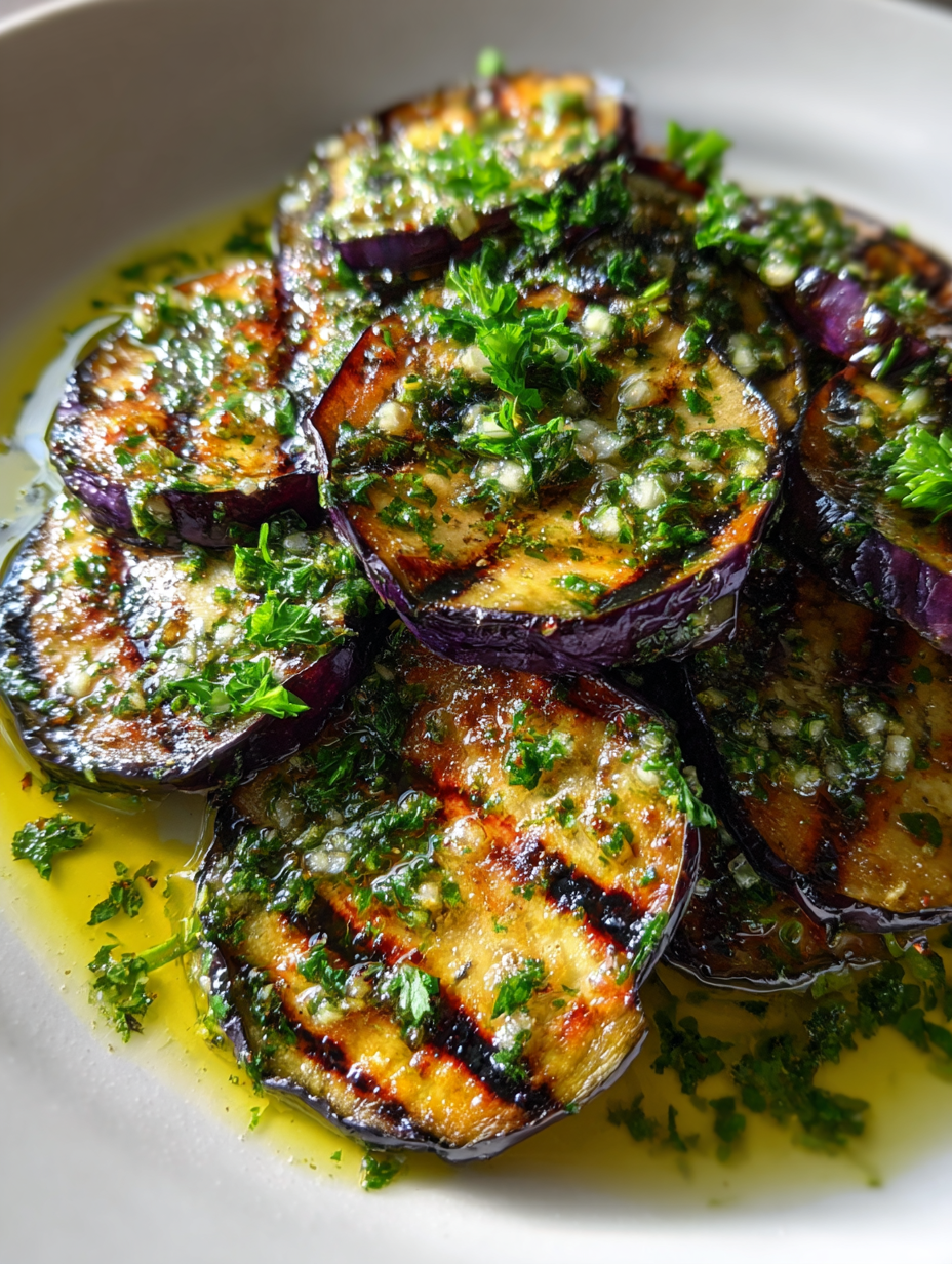 aubergine recepten: heerlijke gegrilde aubergine met kruiden