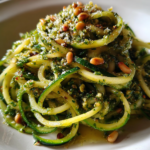 koolhydraatarme recepten: heerlijke courgettepasta met pesto