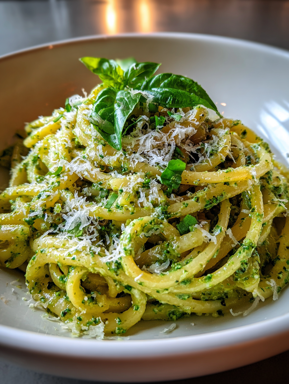 pasta recepten: heerlijke romige pesto met versgemaakte pasta