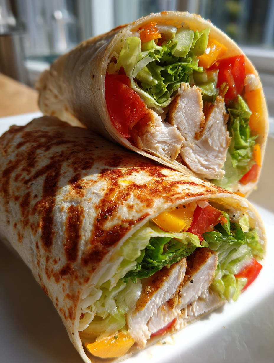 makkelijke school lunch: een heerlijke wrap met groenten en kip