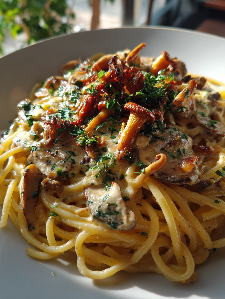 mushroom pasta recept: heerlijke romige paddenstoelen saus