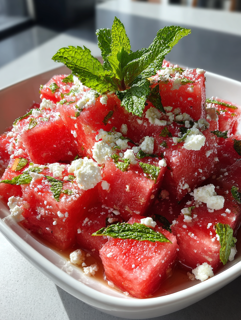 watermeloen salade recept: heerlijke combinatie met feta en munt