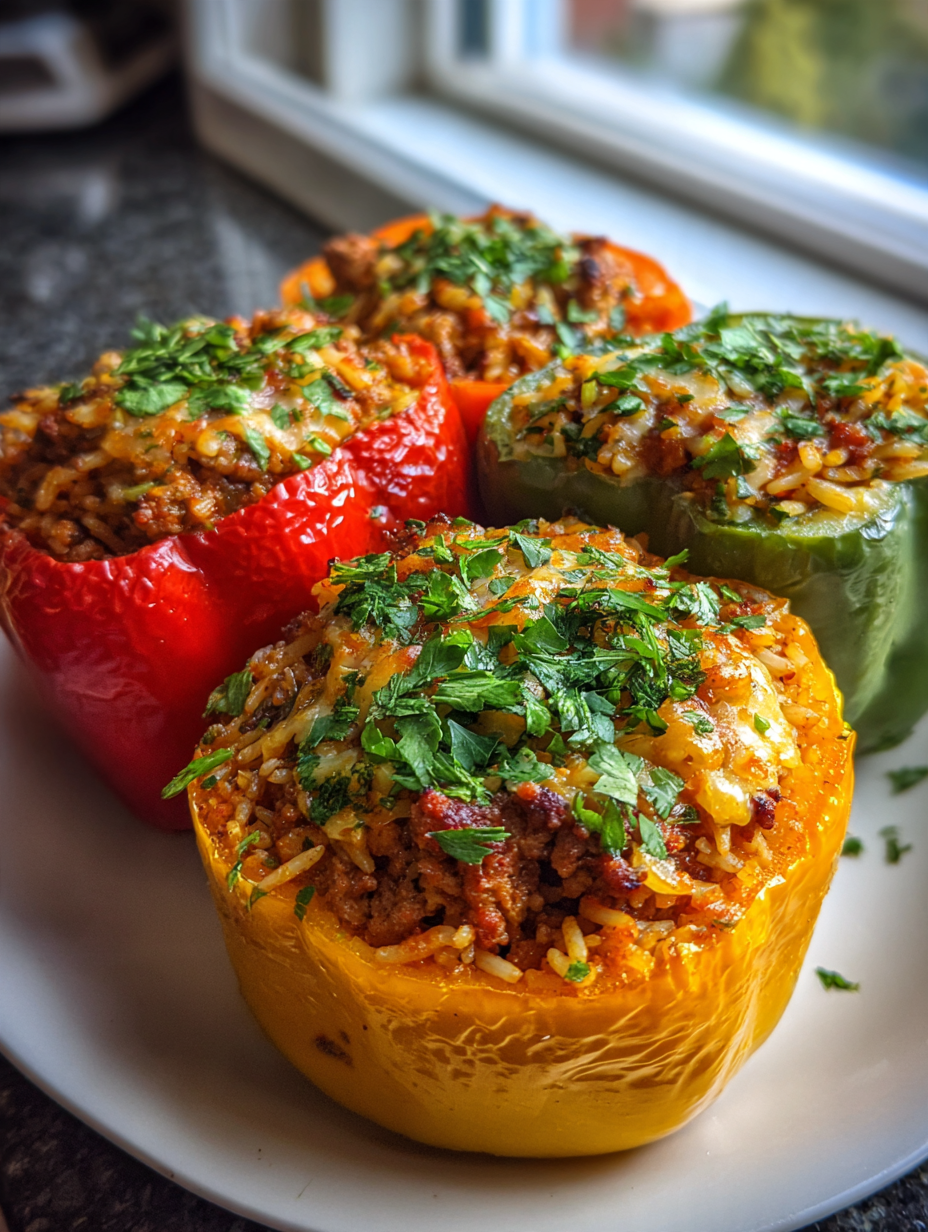 Gevulde Paprika’s met Gehakt en Rijst: Een heerlijke, eenvoudige maaltijd