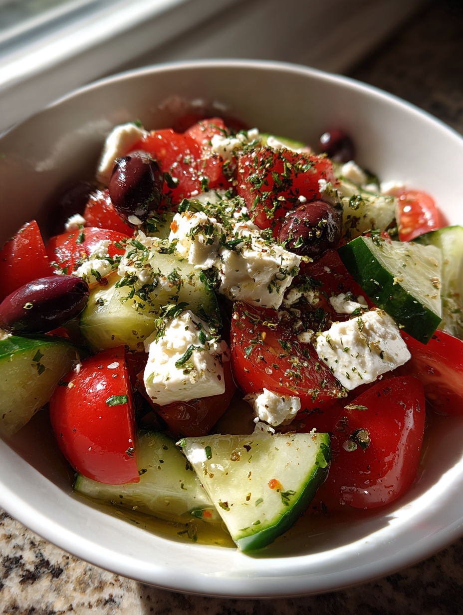 Griekse Salade met Feta en Komkommer: Een heerlijke zomerse schotel